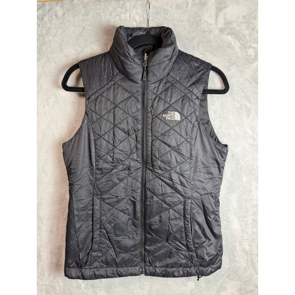 THE NORTH FACE Thermoball Vest Womens S Black Quilted Insulated Full Zip Nylon